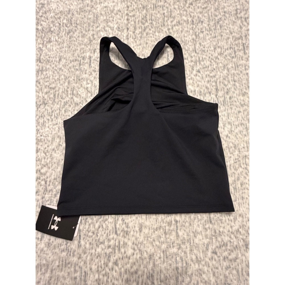 Under Armour Girls Black‎ Fitted Racerback Athletic Crop Top Size YXL - Picture 5 of 5